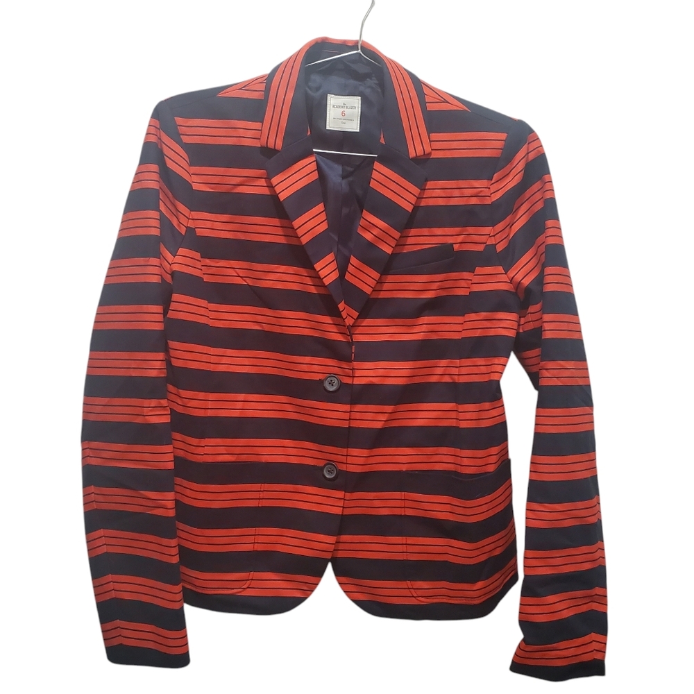 Gap Academy Blazer Jacket Red and Black Striped Size 6